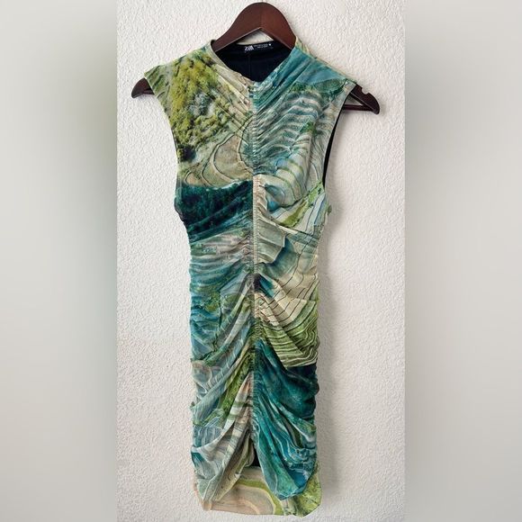 ZARA PRINTED TULLE DRESS 5039/330/115/15 - Picture 2 of 12